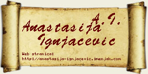 Anastasija Ignjačević vizit kartica